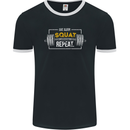 Eat Sleep Squat Repeat Gym Training Top Mens Ringer T-Shirt FotL Black/White