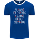 Christmas a Home for Every Shelter Dog Mens Ringer T-Shirt FotL Royal Blue/White