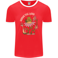 Honor the Land Frog Climate Change Hippy Mens Ringer T-Shirt FotL Red/White