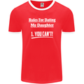 Rules for Dating My Daughter Father's Day Mens Ringer T-Shirt FotL Red/White