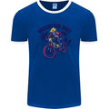 Cycling Mountain Bike Bicycle Cyclist MTB Mens Ringer T-Shirt FotL Royal Blue/White