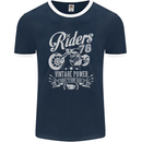 Riders 78 Motorcycle Motorbike Biker Mens Ringer T-Shirt FotL Navy Blue/White
