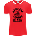 Boats You Can't Buy Hapiness Sailor Sailing Mens Ringer T-Shirt FotL Red/White