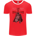 Knights Templar Prayer St. George's Day Mens Ringer T-Shirt FotL Red/White