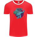 T-Rex Ruining Christmas Wreck the Halls Mens Ringer T-Shirt FotL Red/White