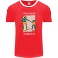 Skiing Father & Son Ski Buddies Fathers Day Mens Ringer T-Shirt FotL Red/White