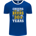 30th Birthday 30 Year Old Funny Alcohol Mens Ringer T-Shirt FotL Royal Blue/White