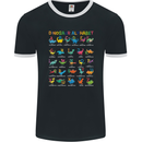 Dinosaur Alphabet T-Rex Funny Mens Ringer T-Shirt FotL Black/White