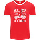 Off Road Driving Club Get Dirty 4x4 Funny Mens Ringer T-Shirt FotL Red/White