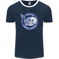 Skull & Butterfly Find the Beauty Within Mens Ringer T-Shirt FotL Navy Blue/White