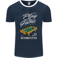 Foosball Play the Game Football Footy Mens Ringer T-Shirt FotL Navy Blue/White
