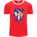 An Angel Fish in the Ocean Mens Ringer T-Shirt FotL Red/White