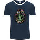 Steampunk Alien Mens Ringer T-Shirt FotL Navy Blue/White
