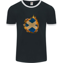 St. Andrew's Cross Scottish Flag Scotland Mens Ringer T-Shirt FotL Black/White