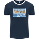 Bunny Rabbit Happy Pills Antidepressant Mens Ringer T-Shirt FotL Navy Blue/White