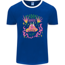 Fungi Magic Mushrooms Trippy LSD Mens Ringer T-Shirt FotL Royal Blue/White