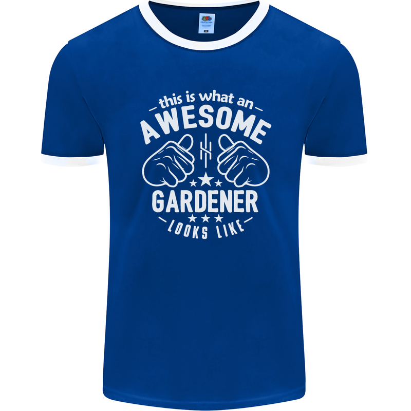 This Is What an Awesome Gardener Looks Like Mens Ringer T-Shirt FotL Royal Blue/White