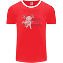 My Students Axolotl Questions Teacher Funny Mens Ringer T-Shirt FotL Red/White