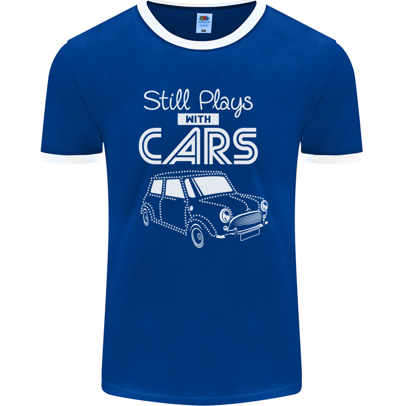 Still Plays with Cars Classic Enthusiast Mens Ringer T-Shirt FotL Royal Blue/White