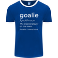 Goalie Keeper Football Ice Hockey Funny Mens Ringer T-Shirt FotL Royal Blue/White