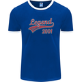 Legend Since 22nd Birthday 2001 Mens Ringer T-Shirt FotL Royal Blue/White