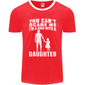 Dad With a Daughter Funny Fathers Day Mens Ringer T-Shirt FotL Red/White