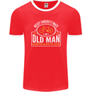 Cycling Old Man Cyclist Funny Bicycle Mens Ringer T-Shirt FotL Red/White