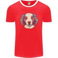 Australian Shepherd Dog Mens Ringer T-Shirt FotL Red/White