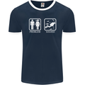 Scuba Diving Problem Solved Mens Ringer T-Shirt FotL Navy Blue/White