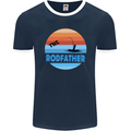 The Rodfather Funny Fishing Rod Father Mens Ringer T-Shirt FotL Navy Blue/White