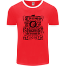 Get up Stand up Reggae Music Mens Ringer T-Shirt FotL Red/White