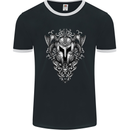 Viking Helmet Valhalla Gym Training Top Mens Ringer T-Shirt FotL Black/White
