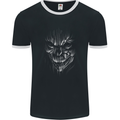 Demon Skull Devil Satan Grim Reaper Gothic Mens Ringer T-Shirt FotL Black/White