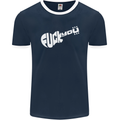 Offensive Guitar Acoustic Electric Bass Mens Ringer T-Shirt FotL Navy Blue/White