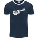 Offensive Guitar Acoustic Electric Bass Mens Ringer T-Shirt FotL Navy Blue/White