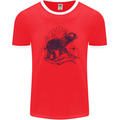 Sacral Style Elephant Meditation Tattoo Art Mens Ringer T-Shirt FotL Red/White