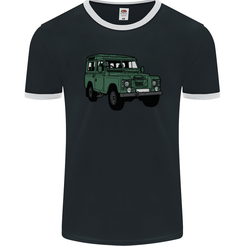 4X4 Off Road Roading 4 Wheel Drive Mens Ringer T-Shirt FotL Black/White