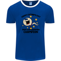 Swimming Champion Funny Fathers Day Dad Mens Ringer T-Shirt Royal Blue/White