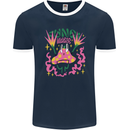 Fungi Magic Mushrooms Trippy LSD Mens Ringer T-Shirt FotL Navy Blue/White
