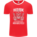 Honk Guns Fired From a Motorcycle Biker Mens Ringer T-Shirt FotL Red/White