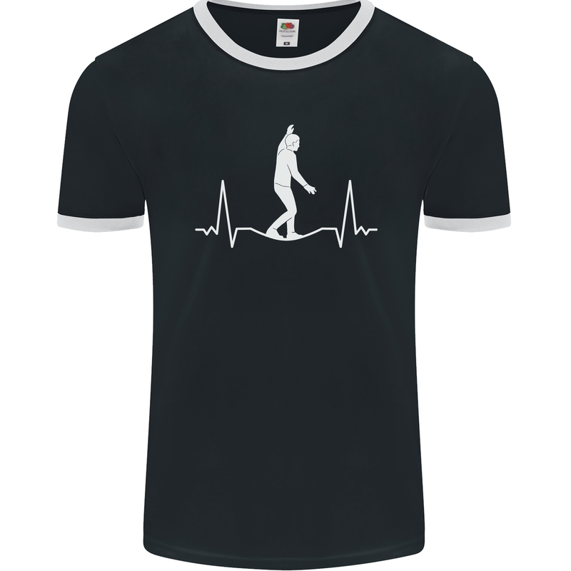 A Tightrope Walker Walking Funambulism Mens Ringer T-Shirt FotL Black/White