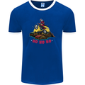 Christmas Santa Motocross Dirt Bike Mens Ringer T-Shirt FotL Royal Blue/White