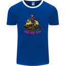 Christmas Santa Motocross Dirt Bike Mens Ringer T-Shirt FotL Royal Blue/White