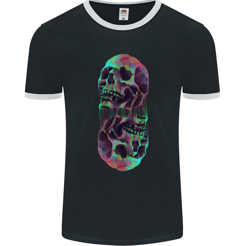 Synthesize Skulls Mens Ringer T-Shirt FotL Black/White