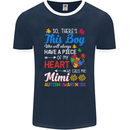 Boy Calls Me Mimi Autistic Autism Awareness Mens Ringer T-Shirt FotL Navy Blue/White
