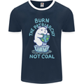 Environment Burn the Patriachy Not Coal Mens Ringer T-Shirt FotL Navy Blue/White