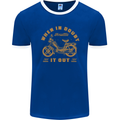 In Doubt Moped Biker Motorcycle Scooter Mens Ringer T-Shirt FotL Royal Blue/White