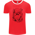 Wildlife Ecology a Frog and a Toadstool Mens White Ringer T-Shirt Red/White