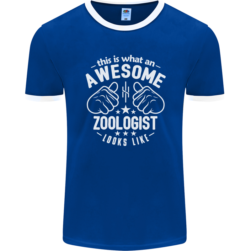 An Awesome Zoologist Looks Like Mens Ringer T-Shirt FotL Royal Blue/White