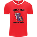 Jiu jitsu Word Cloud MMA Mixed Martial Arts Mens Ringer T-Shirt FotL Red/White